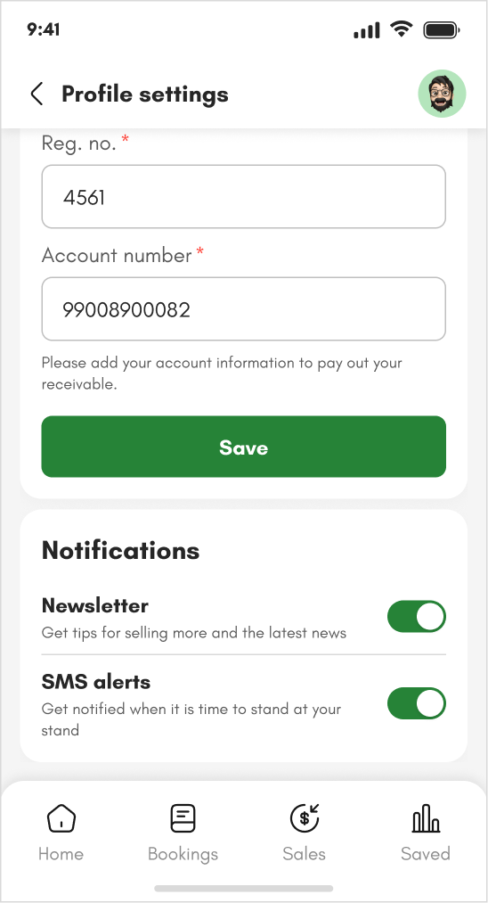 Setting - User profile
