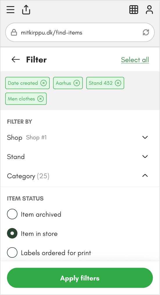 Filter items