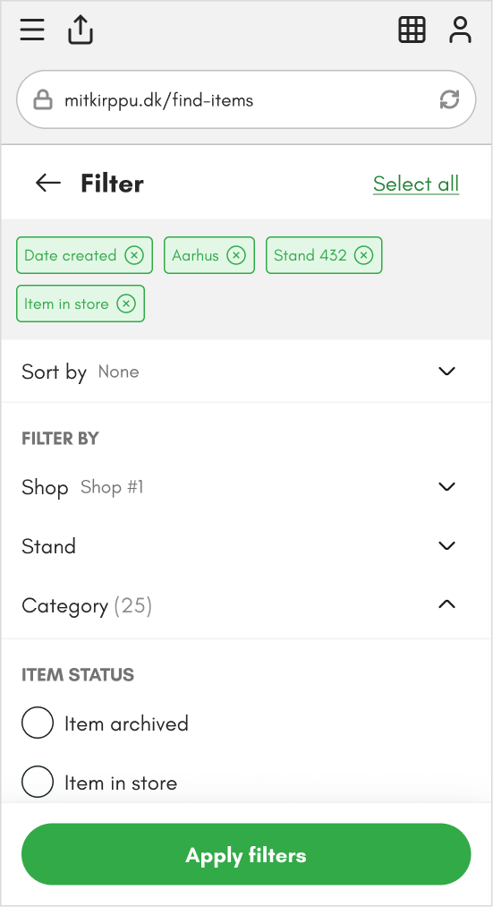 Filter items