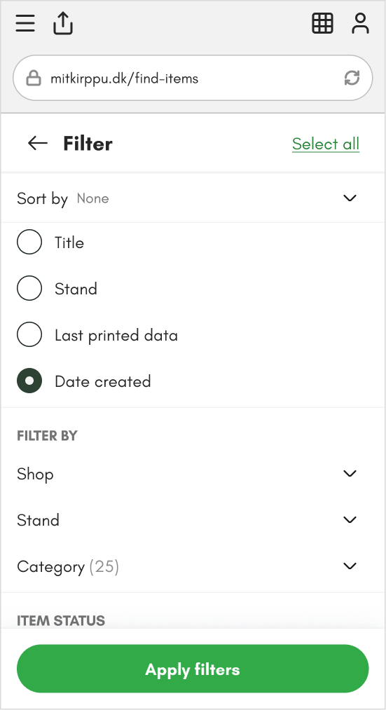 Filter items