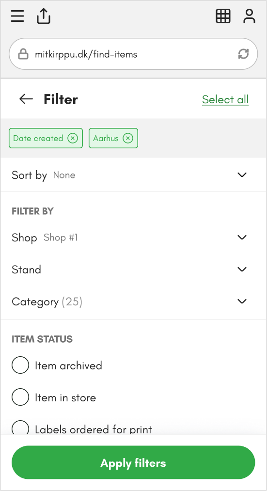 Filter items
