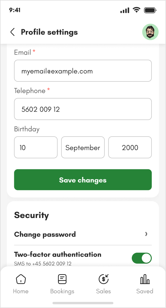 Setting - User profile
