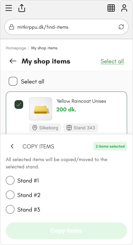 Item actions