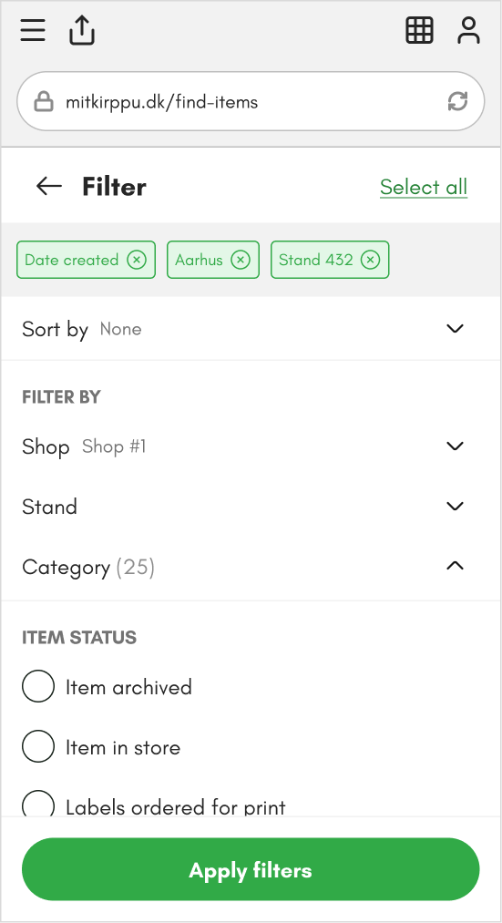 Filter items