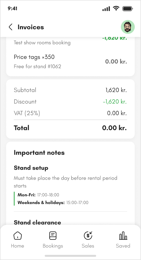 Invoice - User flow