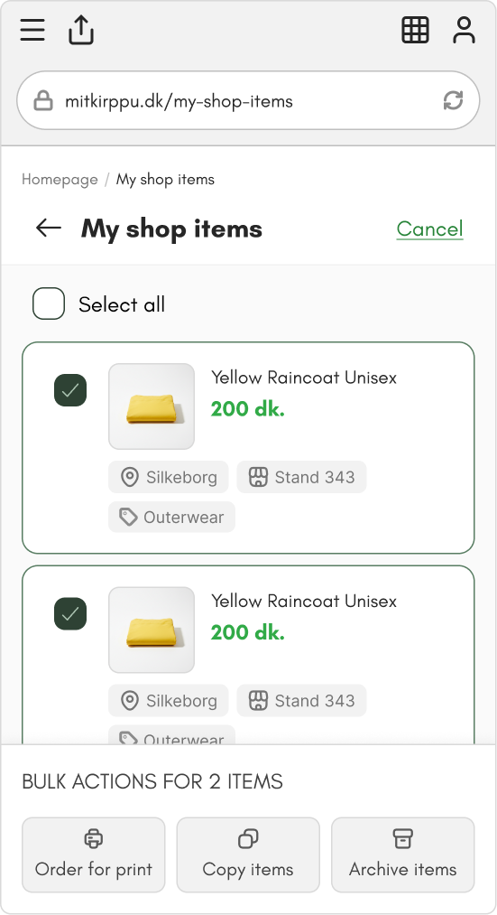 Enable selection