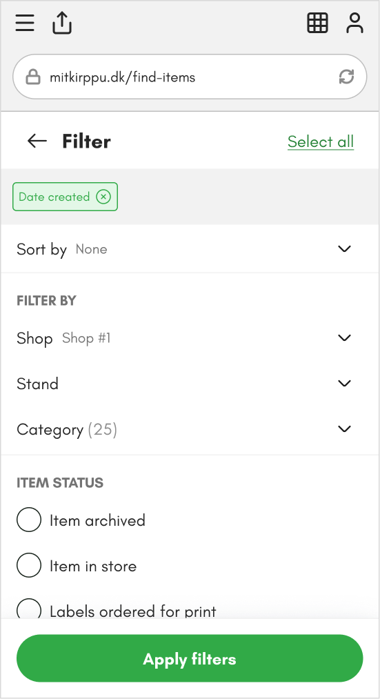 Filter items