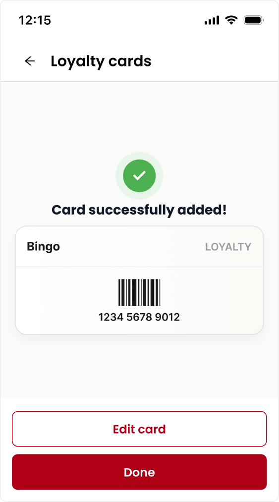 Add loyalty card