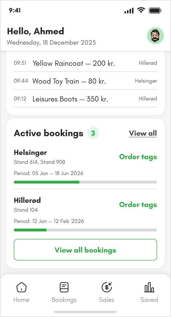 Frontpage - User profile