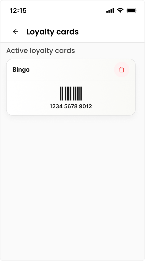 Add loyalty card