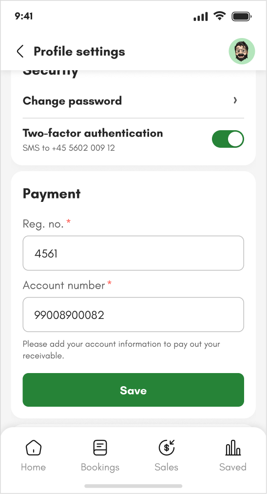 Setting - User profile